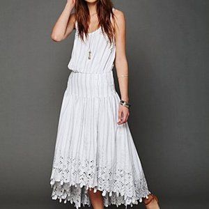 Free People  Large New Romantics Pantry Stripe Hi Lo Maxi Dress Tank Beach